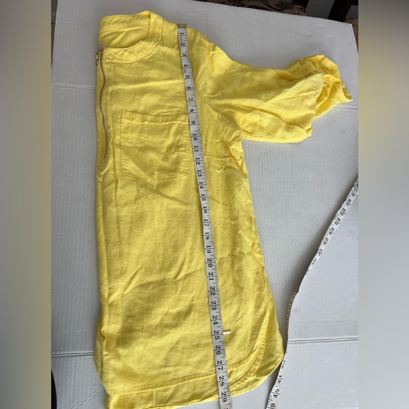 Anne Klein Linen Short Sleeve Coastal Beachy
Sheer Summer yellow Top Size 1x - Picture 7 of 8